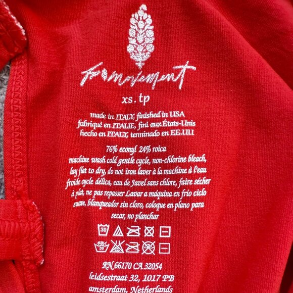NEW- FREE PEOPLE MOVEMENT - Good Karma Runsie - ORANGE/RED - NWOT - Picture 6 of 6